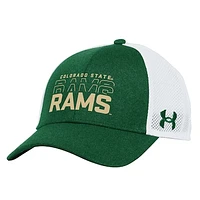 Men's Under Armour  Green Colorado State Rams 2024 Sideline Blitzing Trucker Adjustable Hat