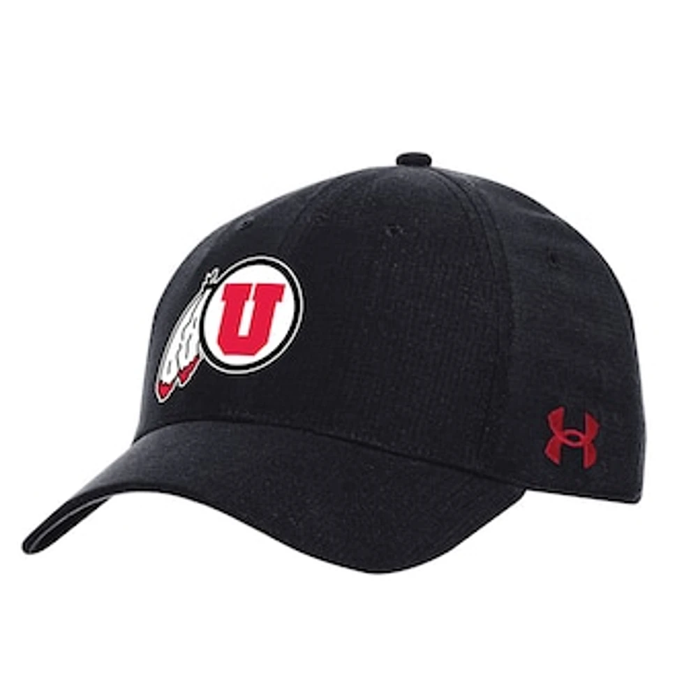 Men's Under Armour  Black Utah Utes Sideline Performance Flex Hat