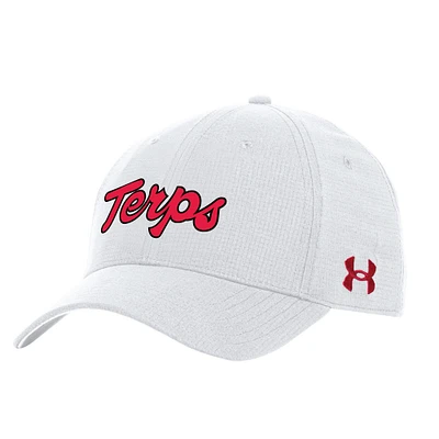 Men's Under Armour  White Maryland Terrapins Sideline Performance Adjustable Hat