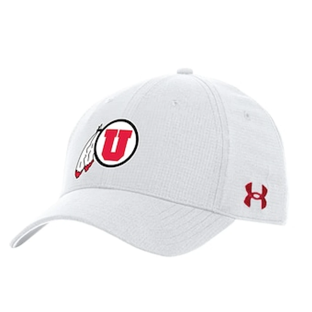 Men's Under Armour  White Utah Utes Sideline Performance Adjustable Hat