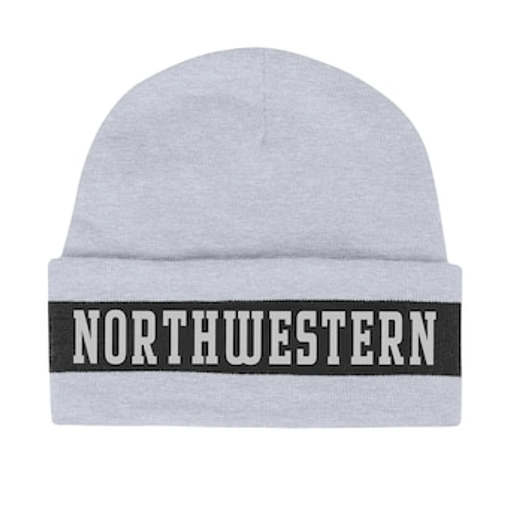 Men's Under Armour  Gray Northwestern Wildcats Jacquard Cuffed Knit Hat