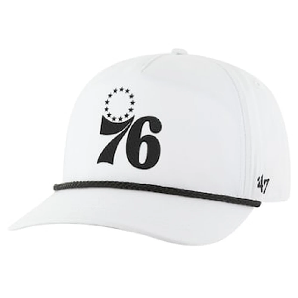 Men's '47 White Philadelphia 76ers Rope Hitch Adjustable Hat