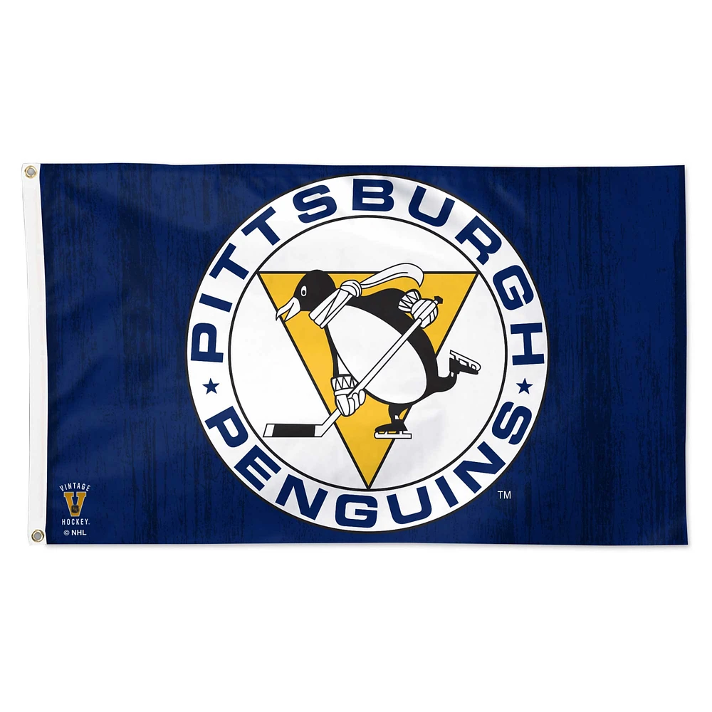 WinCraft Pittsburgh Penguins 3’ x 5’ Single-Sided Retro Deluxe Flag