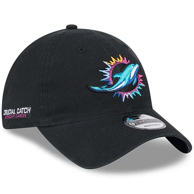 Men's New Era  Black Miami Dolphins 2024 NFL Crucial Catch 9TWENTY Adjustable Hat