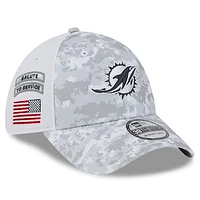 Men's New Era Arctic Camo Miami Dolphins 2024 Salute To Service 39THIRTY Flex Hat