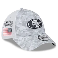 Men's New Era Arctic Camo San Francisco 49ers 2024 Salute To Service 39THIRTY Flex Hat