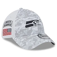 Men's New Era Arctic Camo Seattle Seahawks 2024 Salute To Service 39THIRTY Flex Hat