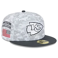 Men's New Era Arctic Camo/Graphite Kansas City Chiefs 2024 Salute To Service 59FIFTY Fitted Hat