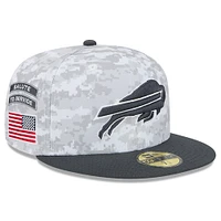 Men's New Era Arctic Camo/Graphite Buffalo Bills 2024 Salute To Service 59FIFTY Fitted Hat