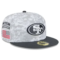 Men's New Era Arctic Camo/Graphite San Francisco 49ers 2024 Salute To Service 59FIFTY Fitted Hat