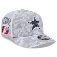 Men's New Era Arctic Camo Dallas Cowboys 2024 Salute To Service 9SEVENTY Stretch-Snap Hat