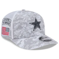 Men's New Era Arctic Camo Dallas Cowboys 2024 Salute To Service 9SEVENTY Stretch-Snap Hat