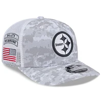 Men's New Era Arctic Camo Pittsburgh Steelers 2024 Salute To Service 9SEVENTY Stretch-Snap Hat