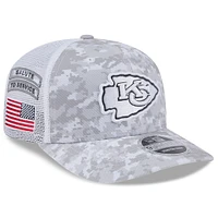 Men's New Era Arctic Camo Kansas City Chiefs 2024 Salute To Service 9SEVENTY Stretch-Snap Hat