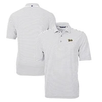 Men's Cutter & Buck Gray Vanderbilt Commodores Big Tall Virtue Eco Pique Stripe Recycled DryTec Polo