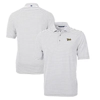 Men's Cutter & Buck Gray Vanderbilt Commodores Big Tall Virtue Eco Pique Stripe Recycled DryTec Polo
