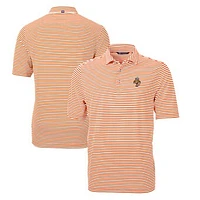 Men's Cutter & Buck Tennessee Orange Volunteers Big Tall Virtue Eco Pique Stripe Recycled DryTec Polo