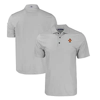 Men's Cutter & Buck Gray Syracuse Orange Big Tall Pike Eco Tonal Geo Print Stretch Recycled Polo