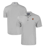 Men's Cutter & Buck Gray Syracuse Orange Big Tall Pike Eco Tonal Geo Print Stretch Recycled Polo