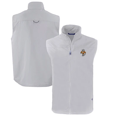 Men's Cutter & Buck Gray Tennessee Volunteers Big Tall Charter Eco Full-Zip Vest