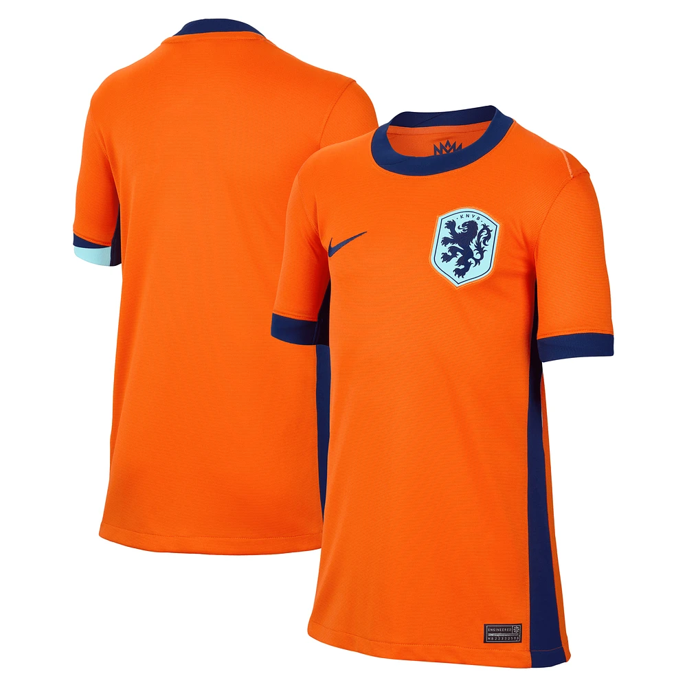 Youth Nike  Orange Netherlands National Team 2024 Home Replica Blank Jersey