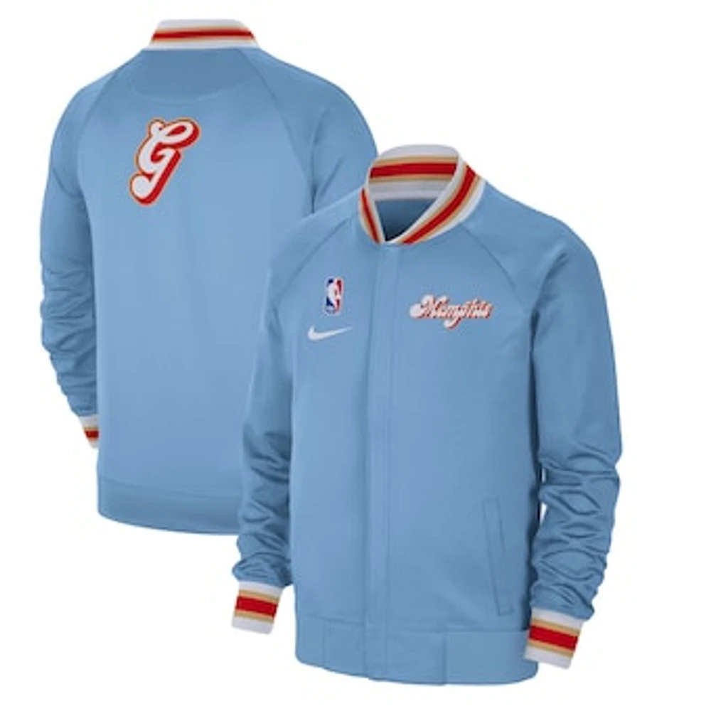 Men's Nike Light Blue Memphis Grizzlies 2024/25 City Edition Authentic Showtime Performance Full-Zip Jacket