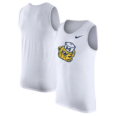 Men's Nike White Michigan Wolverines Vintage Logo Performance Tank Top