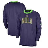 Men's Nike Purple New Orleans Pelicans 2024/25 City Edition Authentic Pregame Performance Long Sleeve Shooting T-Shirt