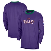 Men's Nike Purple Phoenix Suns 2024/25 City Edition Authentic Pregame Performance Long Sleeve Shooting T-Shirt