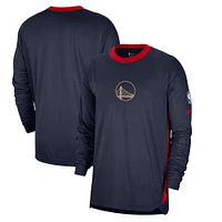 Men's Nike Navy Golden State Warriors 2024/25 City Edition Authentic Pregame Performance Long Sleeve Shooting T-Shirt