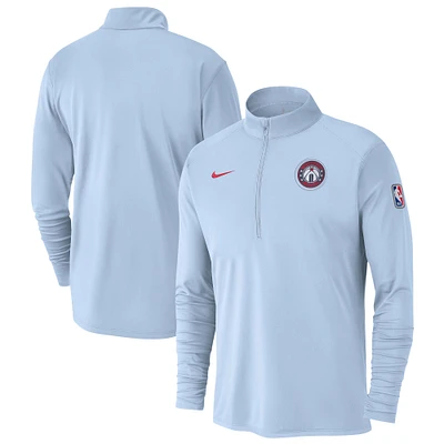 Men's Nike Light Blue Washington Wizards 2024/25 City Edition Authentic Coaches Performance Half-Zip Top