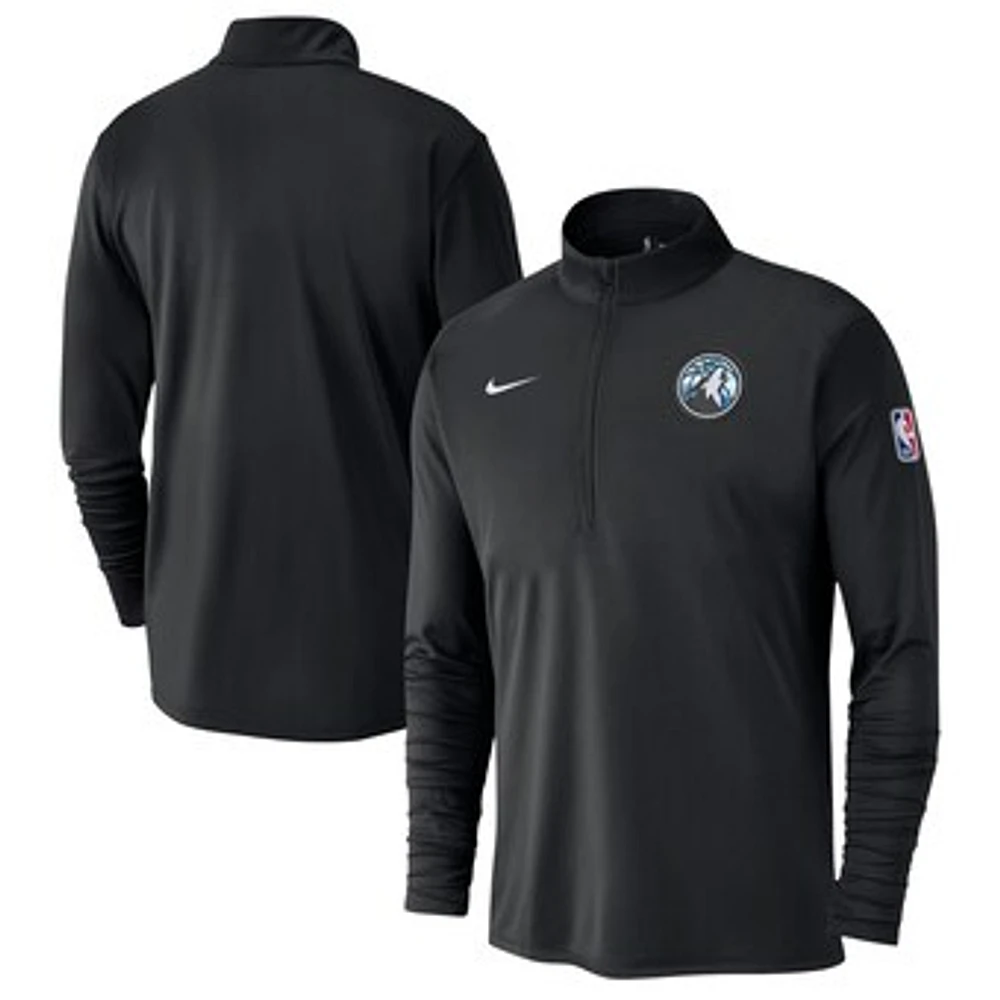 Men's Nike Black Minnesota Timberwolves 2024/25 City Edition Authentic Coaches Performance Half-Zip Top