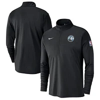 Men's Nike Black Minnesota Timberwolves 2024/25 City Edition Authentic Coaches Performance Half-Zip Top