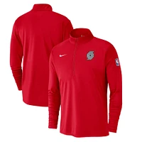 Men's Nike Red Portland Trail Blazers 2024/25 City Edition Authentic Coaches Performance Half-Zip Top