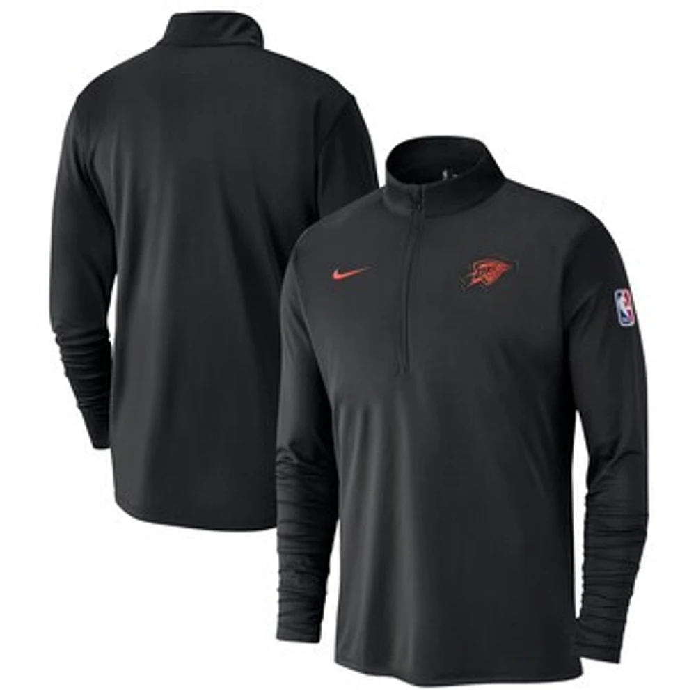 Men's Nike Black Oklahoma City Thunder 2024/25 Edition Authentic Coaches Performance Half-Zip Top