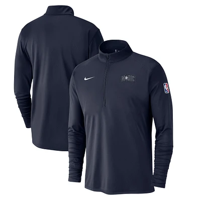 Men's Nike Navy Orlando Magic 2024/25 City Edition Authentic Coaches Performance Half-Zip Top