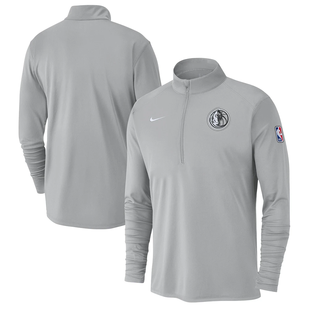 Men's Nike Silver Dallas Mavericks 2024/25 City Edition Authentic Coaches Performance Half-Zip Top