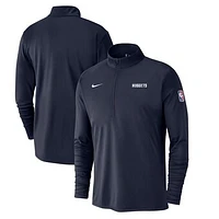 Men's Nike Navy Denver Nuggets 2024/25 City Edition Authentic Coaches Performance Half-Zip Top