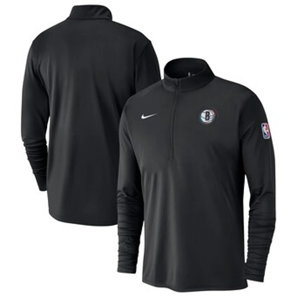 Men's Nike Black Brooklyn Nets 2024/25 City Edition Authentic Coaches Performance Half-Zip Top