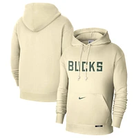 Men's Nike White Milwaukee Bucks 2024/25 City Edition Courtside Standard Issue Pullover Hoodie