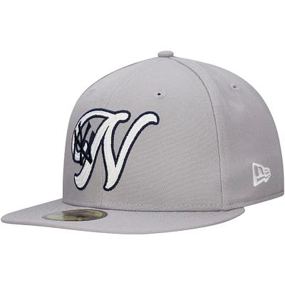 Men's New Era Gray York Yankees  Duo Logo 2.0 59FIFTY Fitted Hat