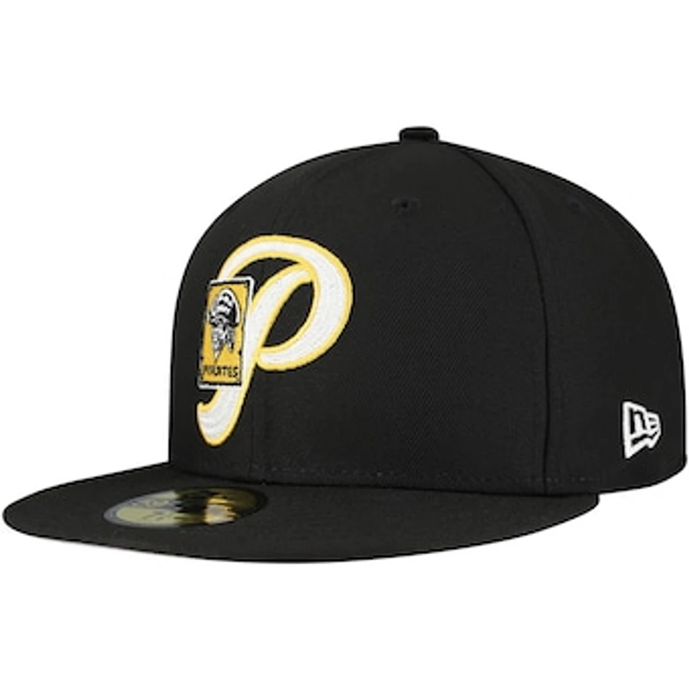 Men's New Era Black Pittsburgh Pirates  Duo Logo 2.0 59FIFTY Fitted Hat