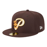 Men's New Era Brown San Diego Padres  Duo Logo 2.0 59FIFTY Fitted Hat