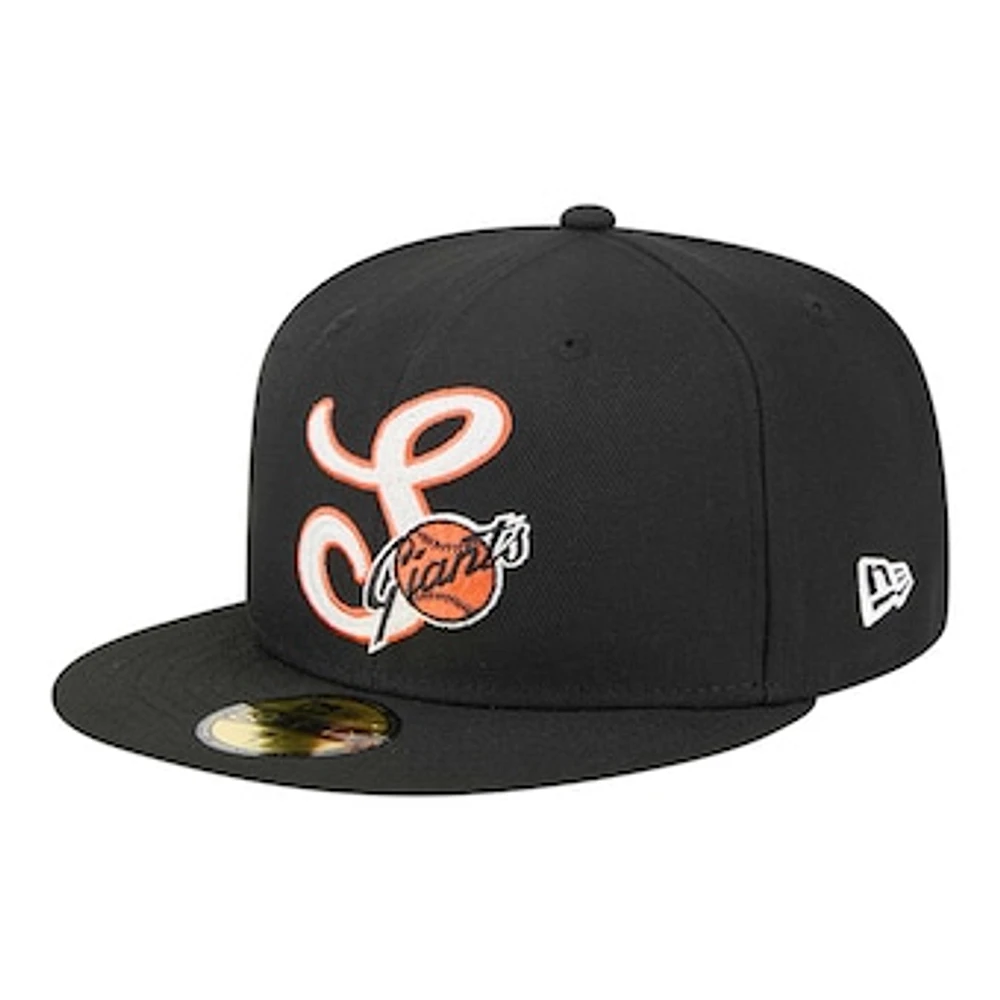 Men's New Era Black San Francisco Giants  Duo Logo 2.0 59FIFTY Fitted Hat