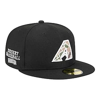 Men's New Era Black Arizona Diamondbacks Troop Chant Camo Undervisor 59FIFTY Fitted Hat