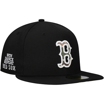 Men's New Era Black Boston Red Sox Troop Chant Camo Undervisor 59FIFTY Fitted Hat