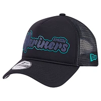 Men's New Era Black Seattle Mariners Retro Bold A-Frame Trucker 9FORTY Adjustable Hat