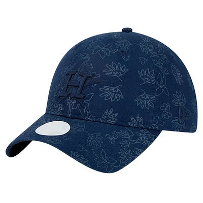 Women's New Era Navy Houston Astros Tonal Floral 9TWENTY Adjustable Hat