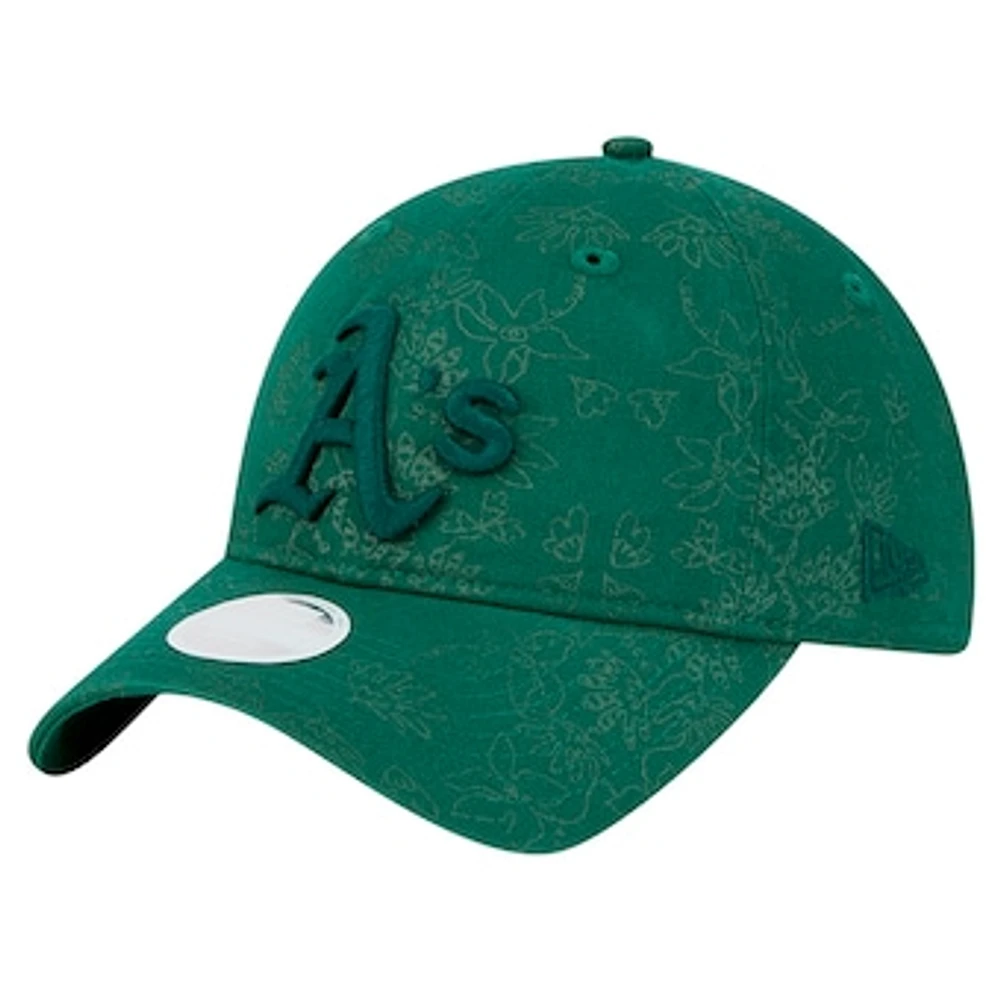 Women's New Era Green Oakland Athletics Tonal Floral 9TWENTY Adjustable Hat