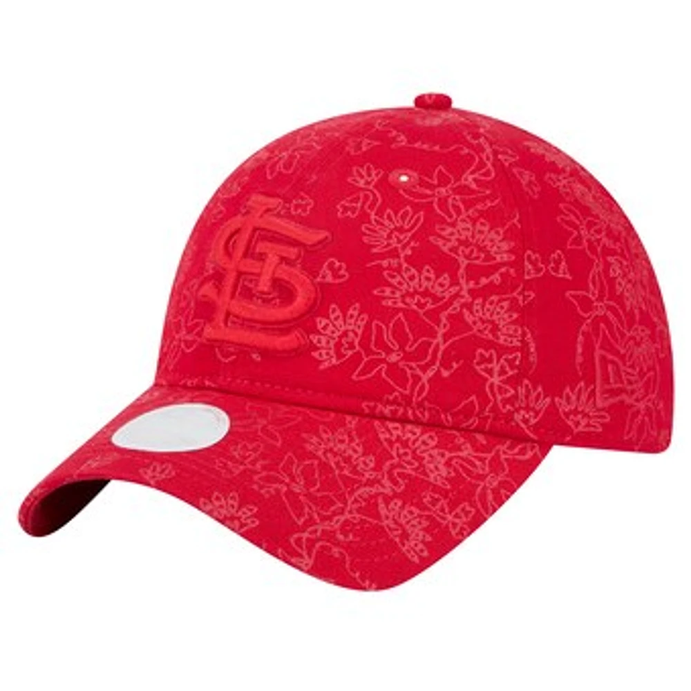 Women's New Era Red St. Louis Cardinals Tonal Floral 9TWENTY Adjustable Hat